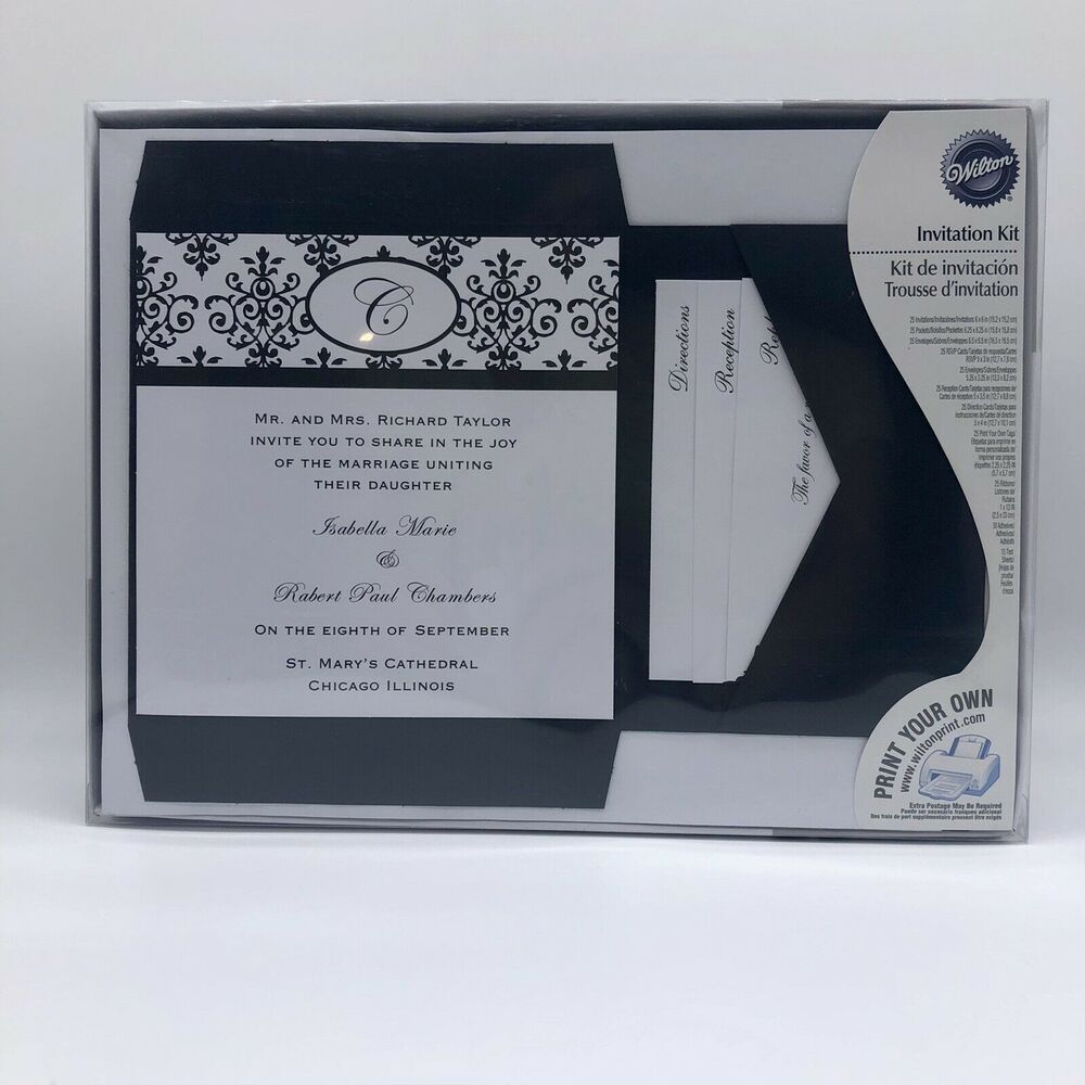 Wilton Print Your Own Invitation Kit Monogram NEW
